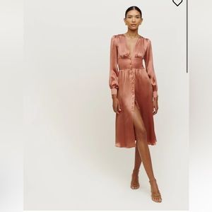 Reformation Nicola Dress in Praline sz 8